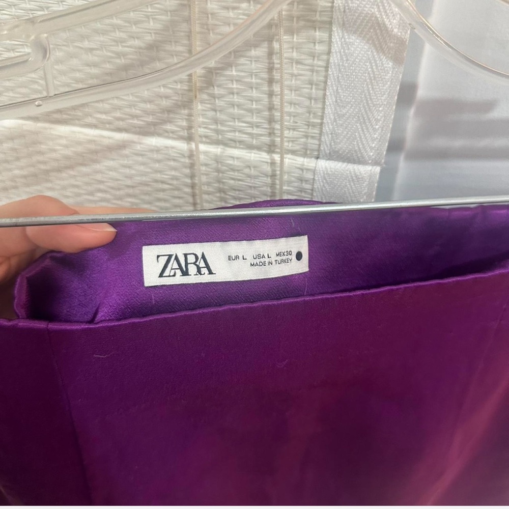 ZARA satin finish purple skirt